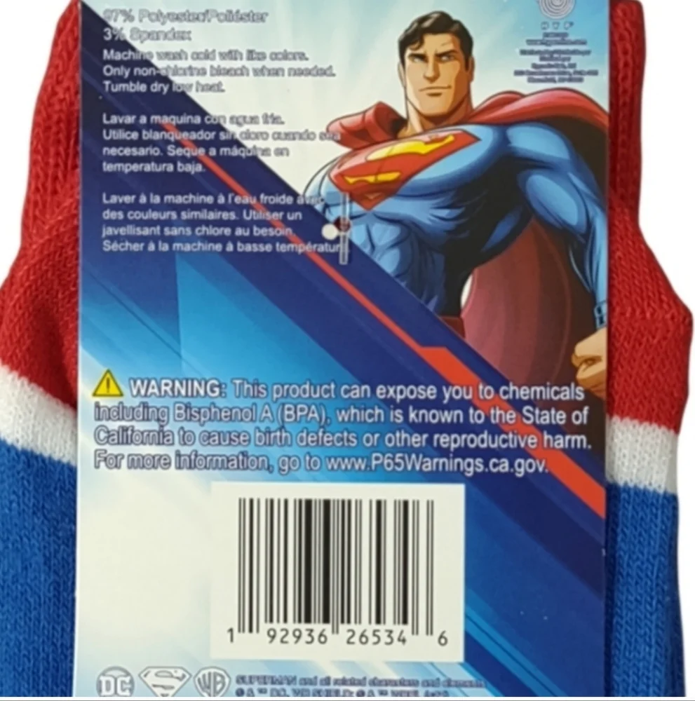 DC Comics Superman Logo Blue and Red Socks Casual Novelty Bundle And Save